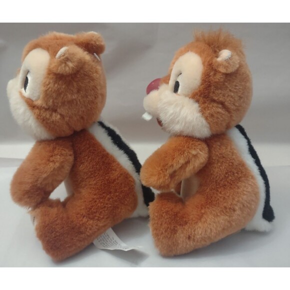 Vintage Disney Chip & Dale 8" Plush Stuffed Animals (2) Names on Feet - Picture 5 of 9